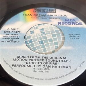 MCA Records Streets of Fire -"I Can Dream About You" by Dan Hartman